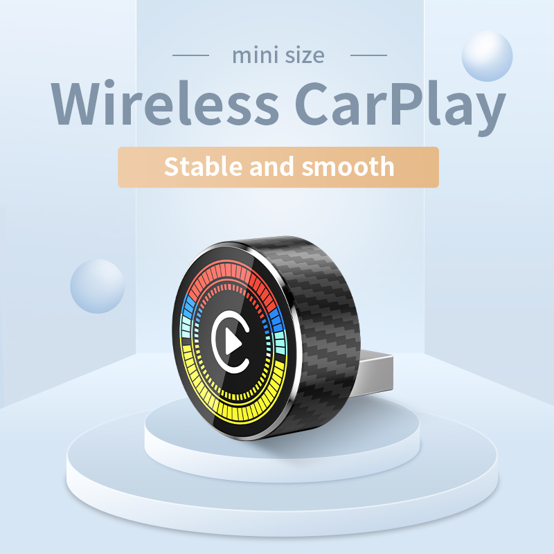 Car Accessories Usa - Round Wireless CarPlay Android Auto Adapter