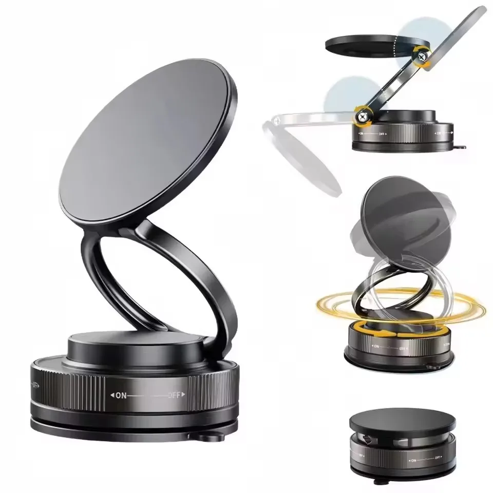 Car Phone Holder Magnetic - Upgraded 360°Vacuum Magnetic Phone Holder, Magnetic