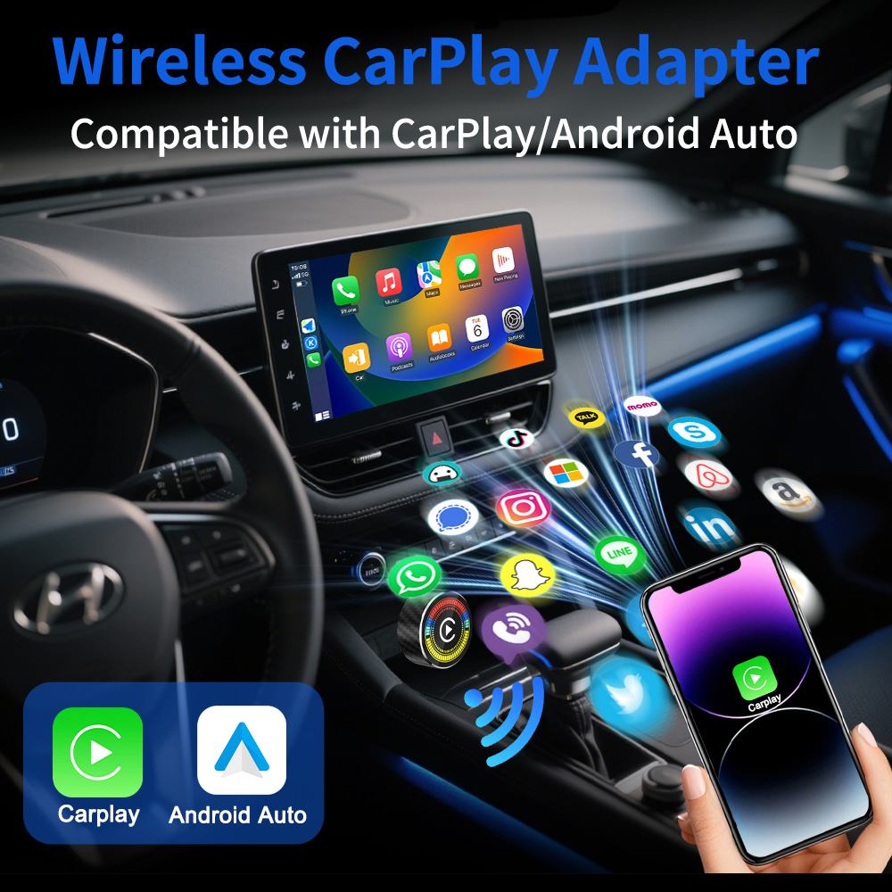 Round Wireless CarPlay Android - đánh giá và giá Car Accessories Usa