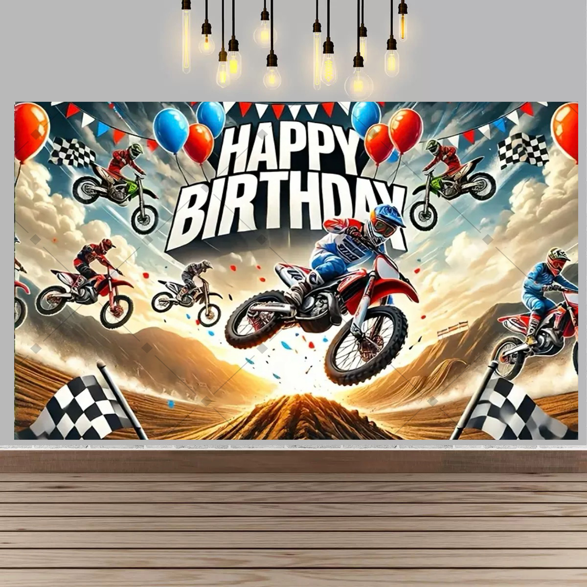 Motocross Dirt Bike Party Back - đánh giá và giá Car Accessories Banner