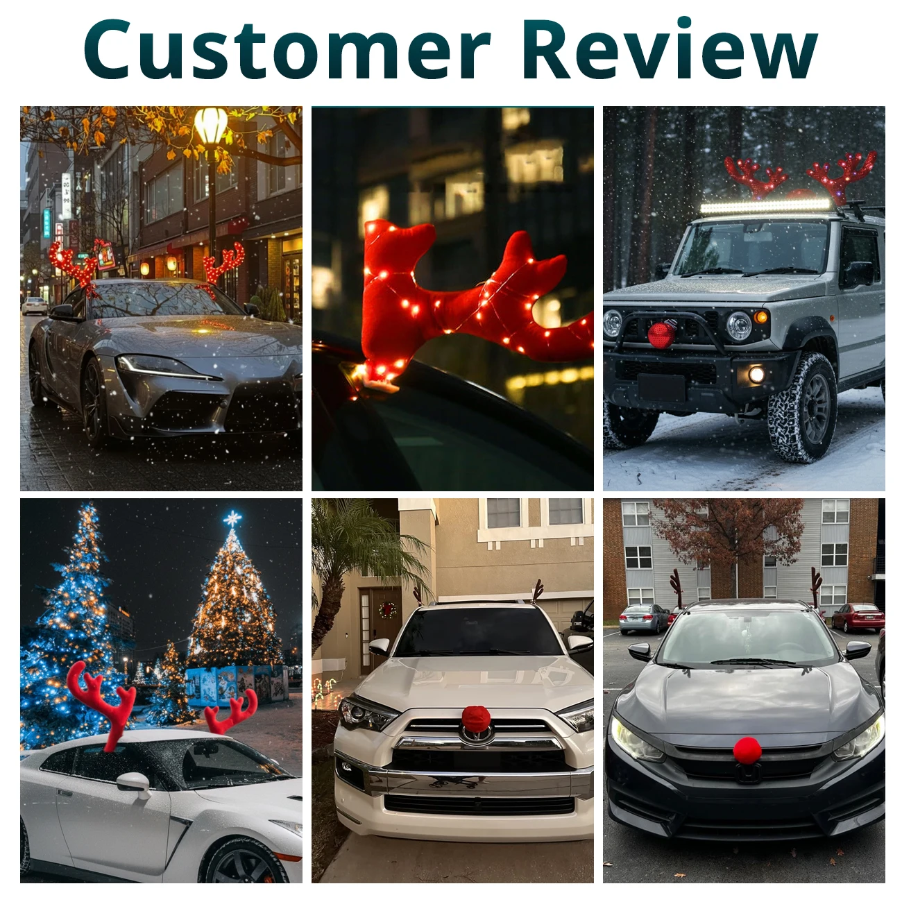 Christmas Car Reindeer Antler  - đánh giá và giá Car Accessories Xmas