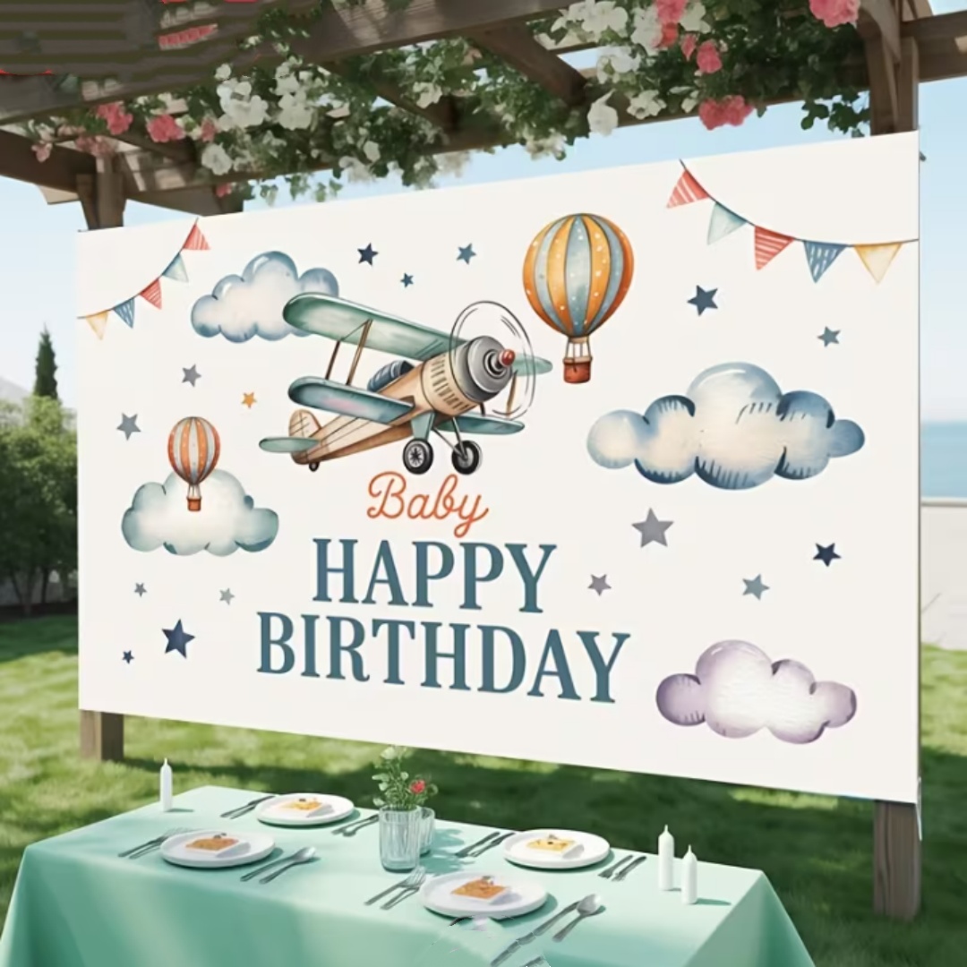 Airplane Theme Children Birthd - đánh giá và giá Car Accessories Banner