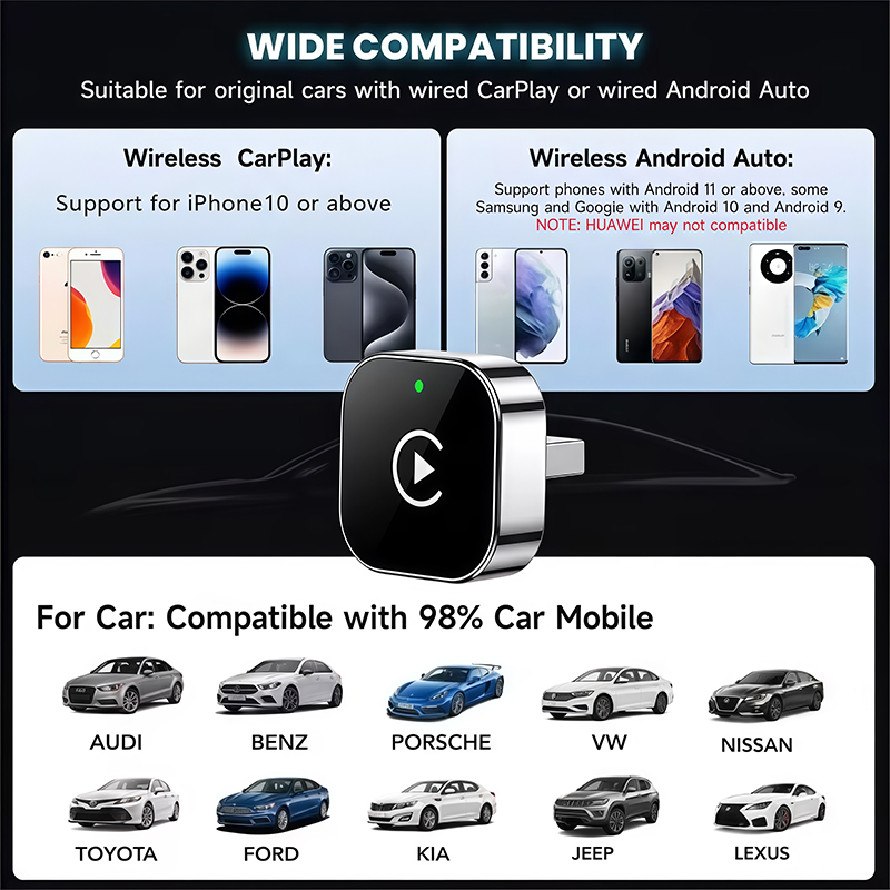 2-in-1 Wireless CarPlay Adapte - đánh giá và giá Car Accessories Usa