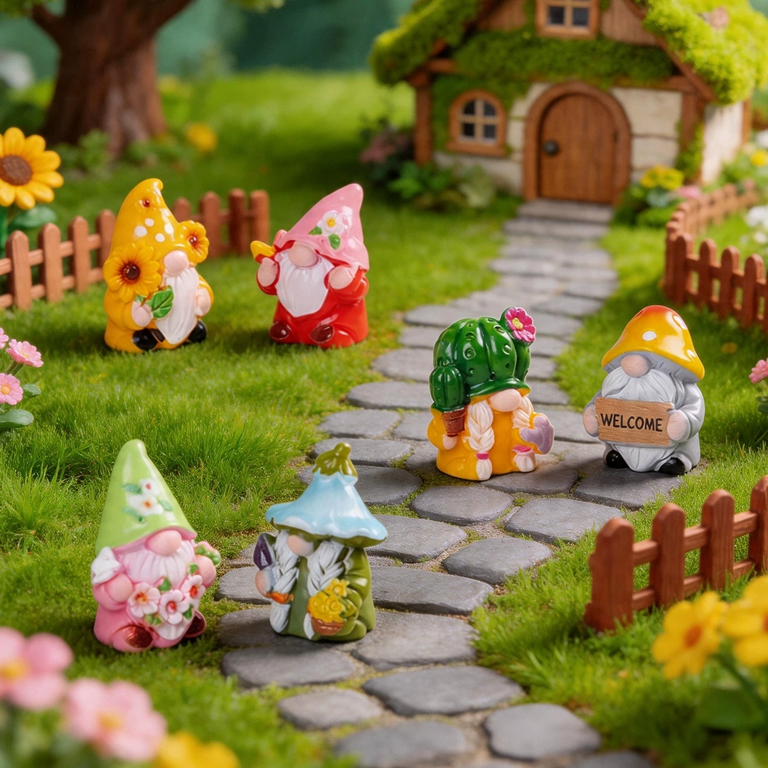 Mini 6Pcs Gnome Figurines Resi - đánh giá và giá Car Accessories Xmas