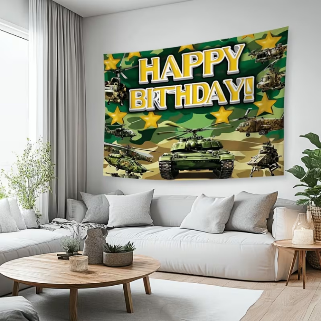 Military Army Theme Birthday P - đánh giá và giá Car Accessories Banner