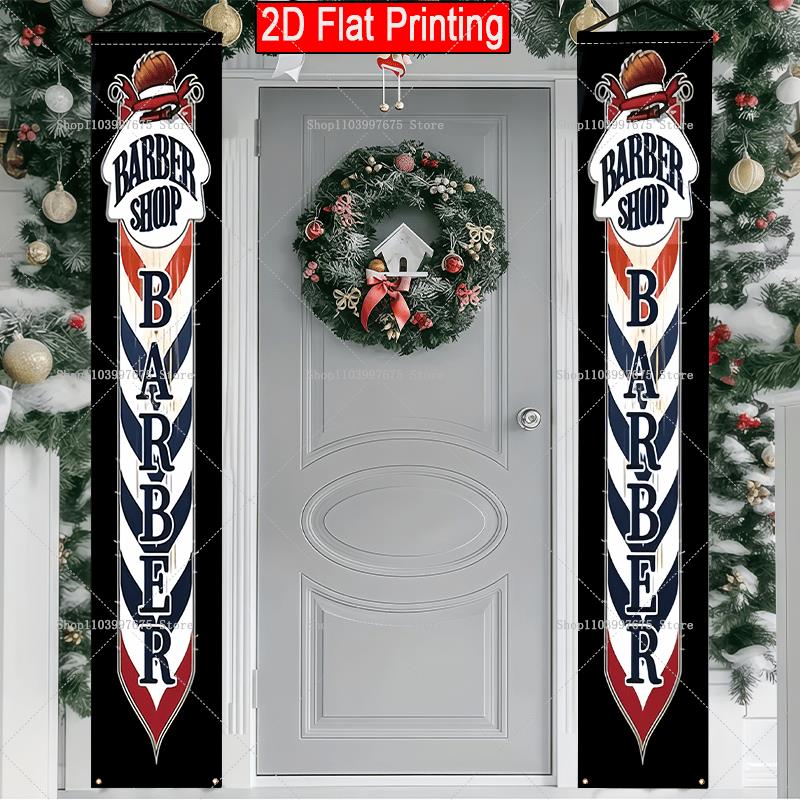 2D Barber Shop Text Logo Door  - đánh giá và giá Car Accessories Banner