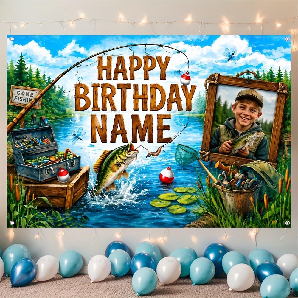 Custom Name Photo fishing-them - đánh giá và giá Car Accessories Banner