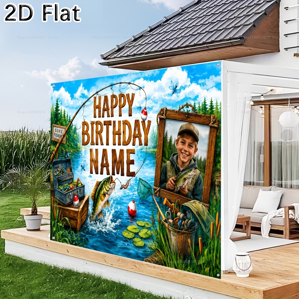 Custom Name Photo fishing-them - đánh giá và giá Car Accessories Banner