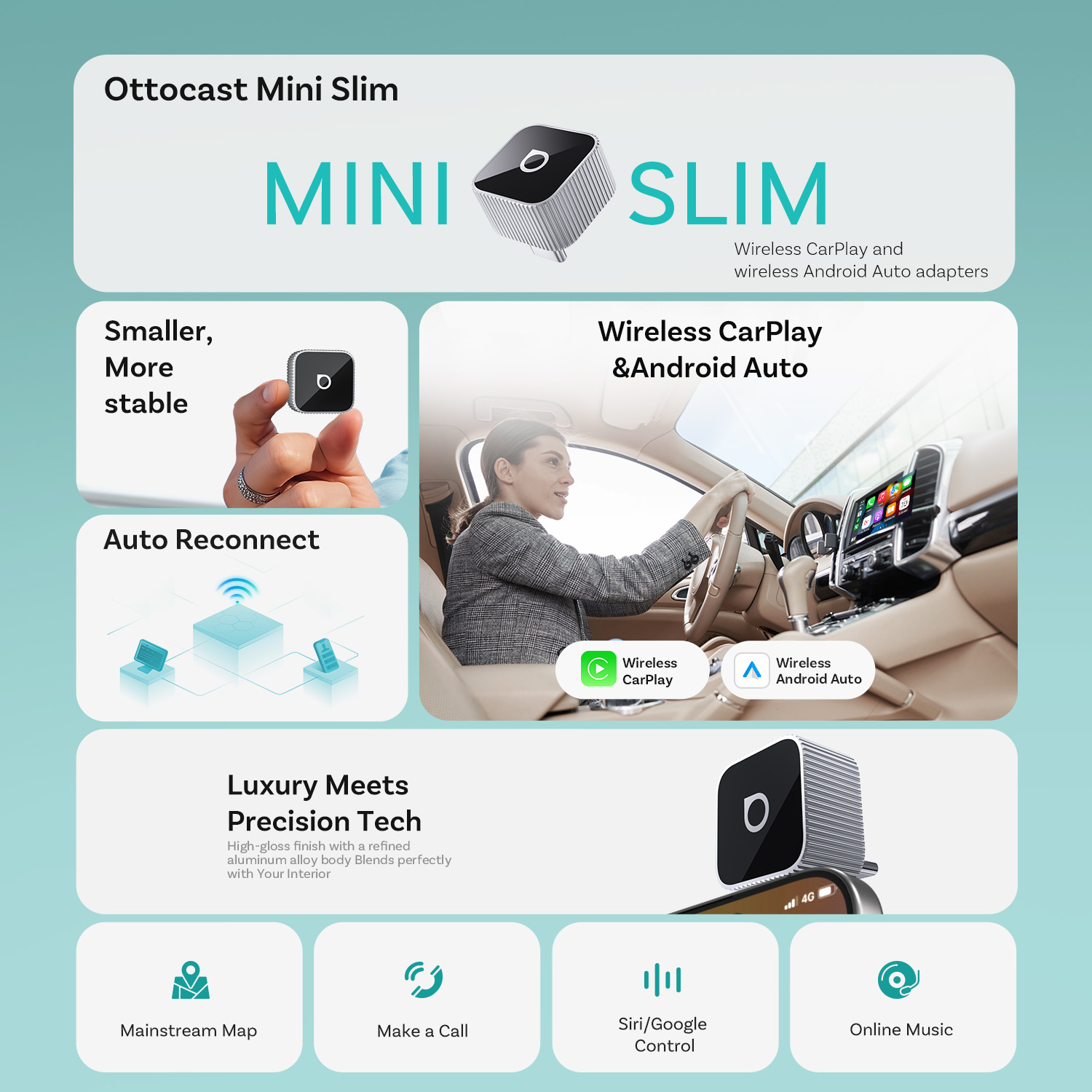Ottocast Mini Slim Wireless Ca - đánh giá và giá Car Accessories Usa
