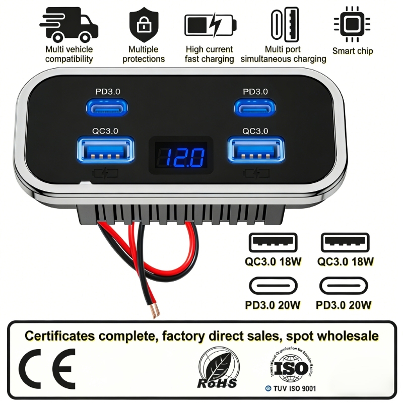 Phụ Kiện Gắn Tường USB Sạc Xe  - đánh giá và giá Car Accessories Qc